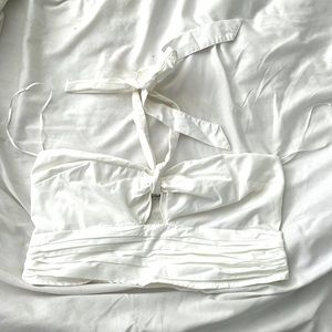 White tube top with keyhole